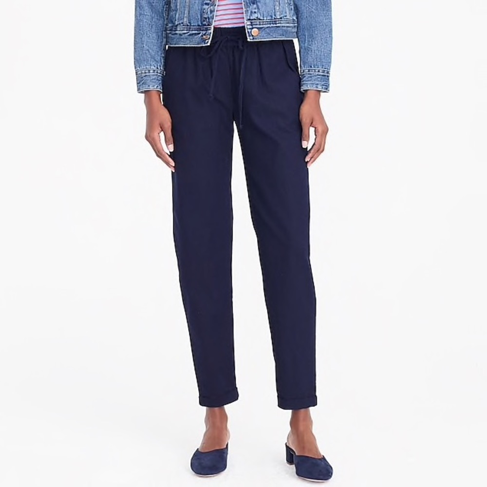 J Crew Navy Drapey Drawstring Pant NWT